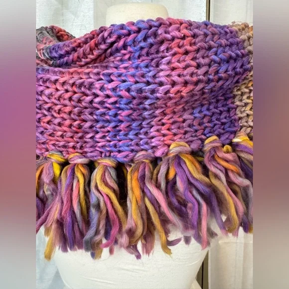 Multicolor Knit Fringe Scarf 3bn - Picture 6 of 8